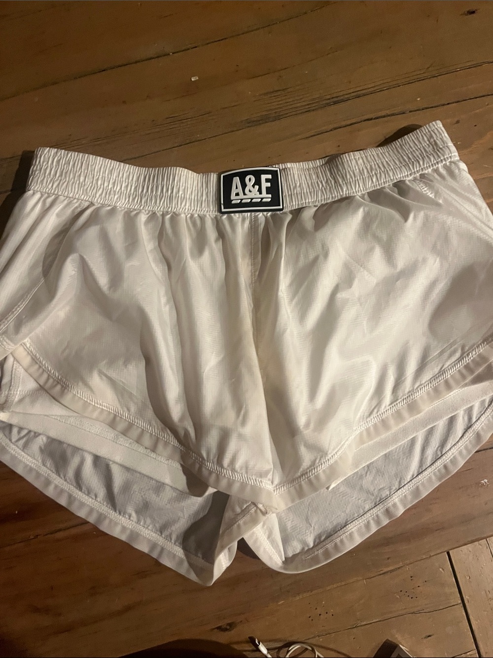 Abercrombie & Fitch White Women's Athletic Shorts with A&F Patch